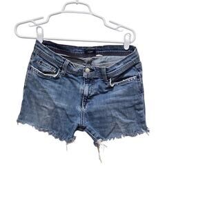J.Crew Y2K Distressed Denim Shorts Size 4S Blue